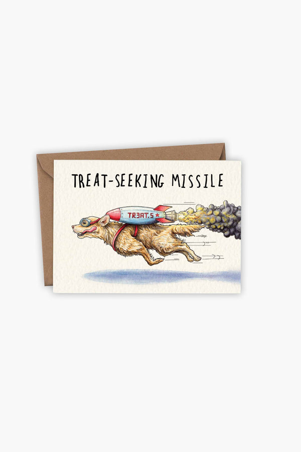 Treat Seeking Missile Greetings Card