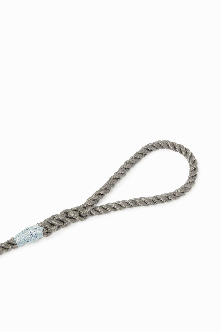 Rope dog slip lead for gundogs and training in winter grey, 5ft long