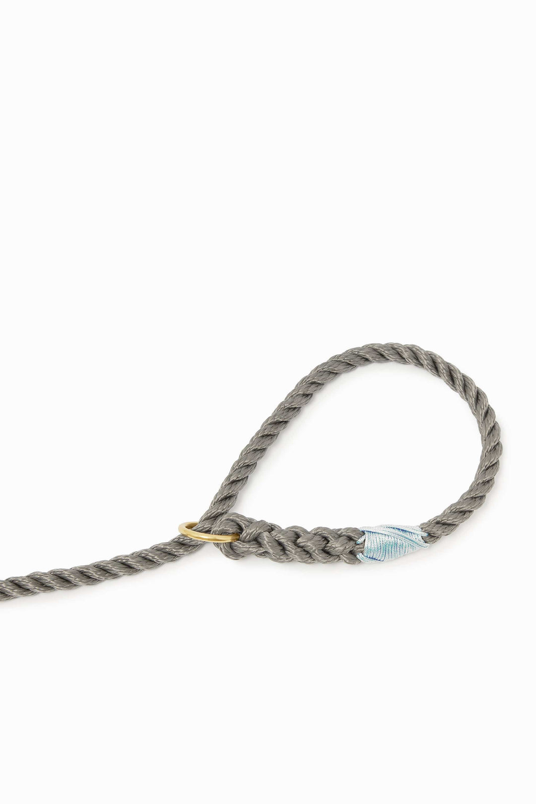 Rope dog slip lead for gundogs and training in winter grey, 5ft long