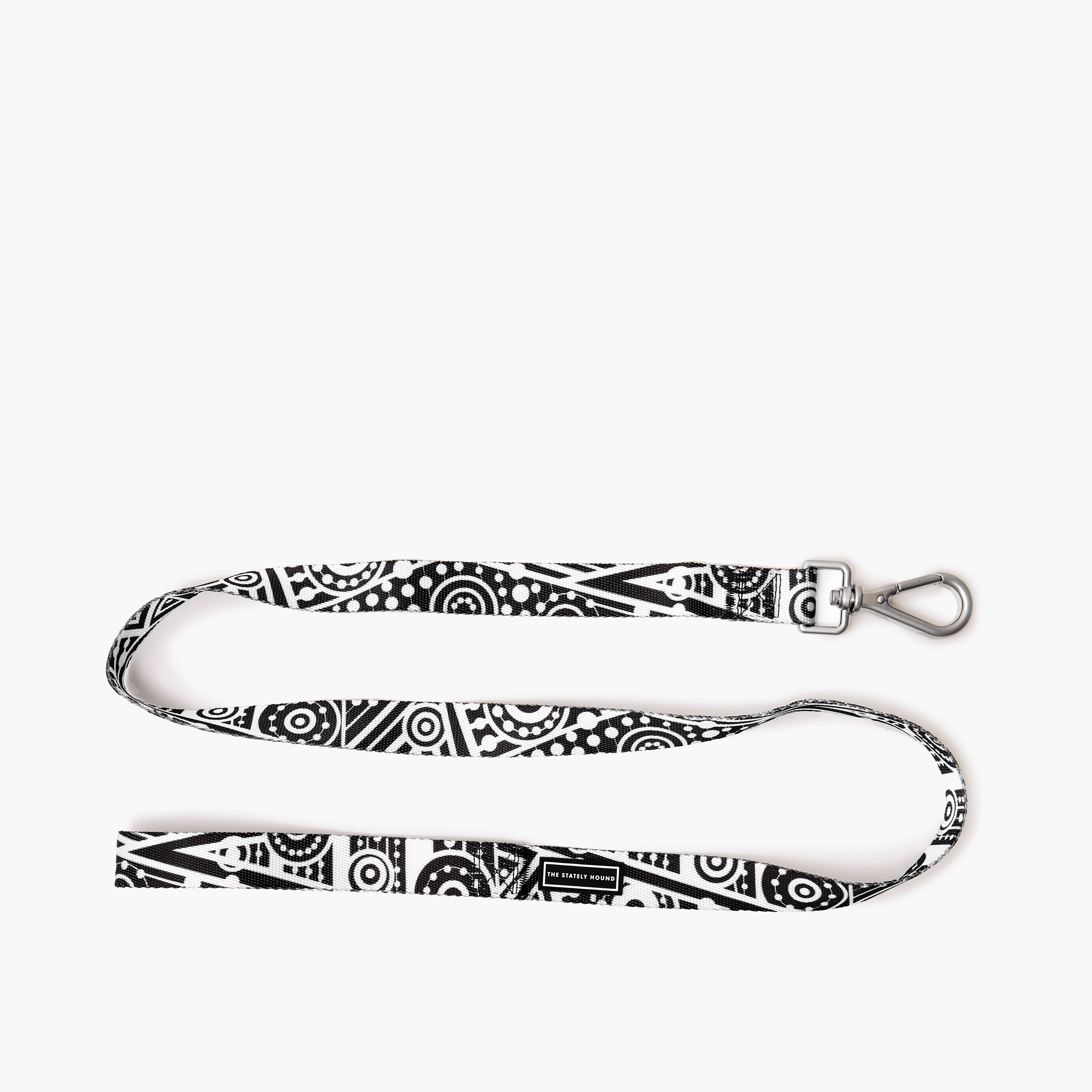 Geometric Print Dog Collar & Lead Set in Black & White The Stately Hound