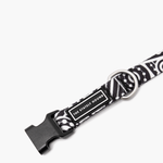 Geometric Print Dog Collar & Lead Set in Black & White The Stately Hound