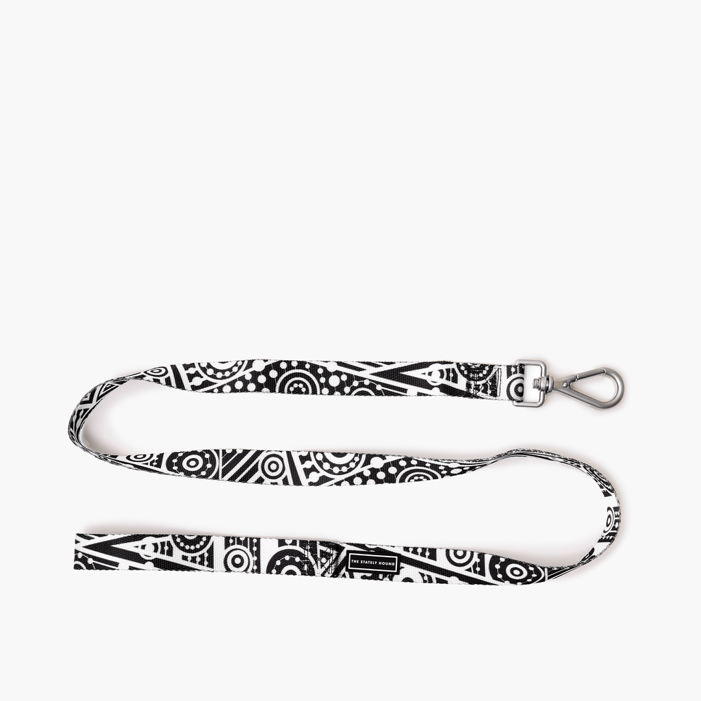 Geometric Print Dog Lead in Black & White