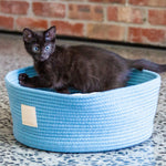 Green Rope Puppy Basket with Reversible Cushion | Cozy Comfort for New Arrivals The Stately Hound
