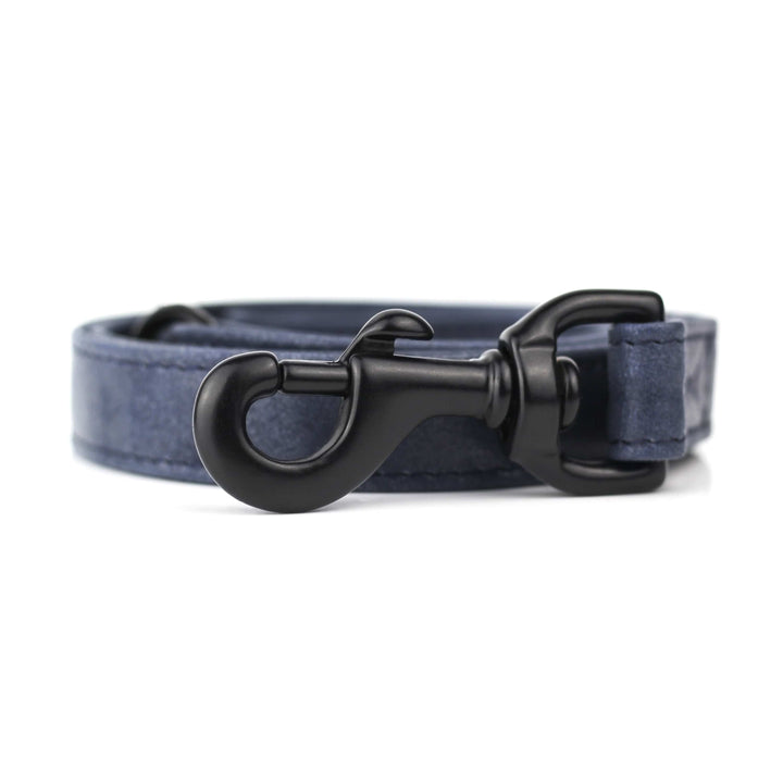Black Accented hardware Blue Leather Lead