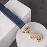 Luxury Navy Blue Leather Dog Lead & Stitch Detailing, Handmade in the UK The Stately Hound
