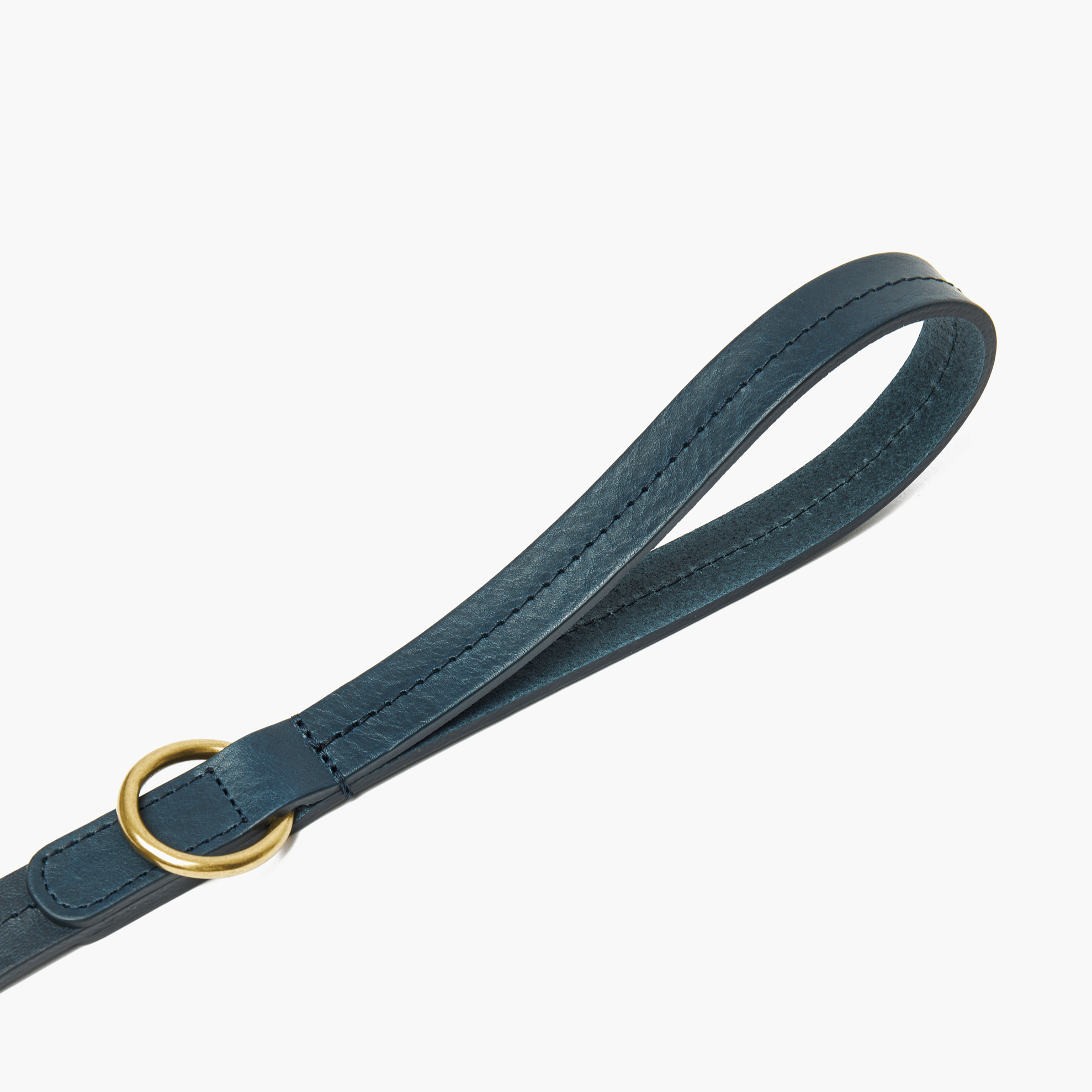 Luxury Navy Blue Leather Dog Lead & Stitch Detailing, Handmade in the UK