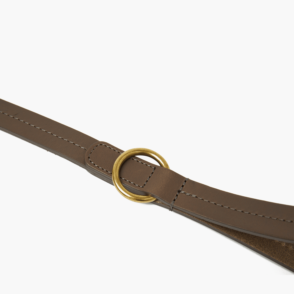 Luxury Taupe Grey Leather Dog Lead & Stitch Detailing, Handmade in the UK