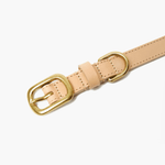 Nude Leather Dog Collar & Lead Set with Gold Hardware The Stately Hound