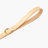 Nude Leather Dog Collar & Lead Set with Gold Hardware The Stately Hound