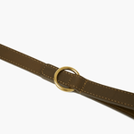 Olive Green Leather Dog Collar & Lead Set with Gold Hardware The Stately Hound