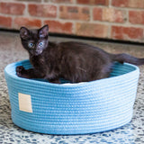Puppy Basket - French Blue | Cozy & Stylish for Small Dogs & Cats The Stately Hound