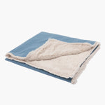 FuzzYard Comforter Reversible Dog Blanket in French Blue The Stately Hound