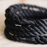 Rope dog slip lead for gundogs and training in black, 5ft long The Stately Hound